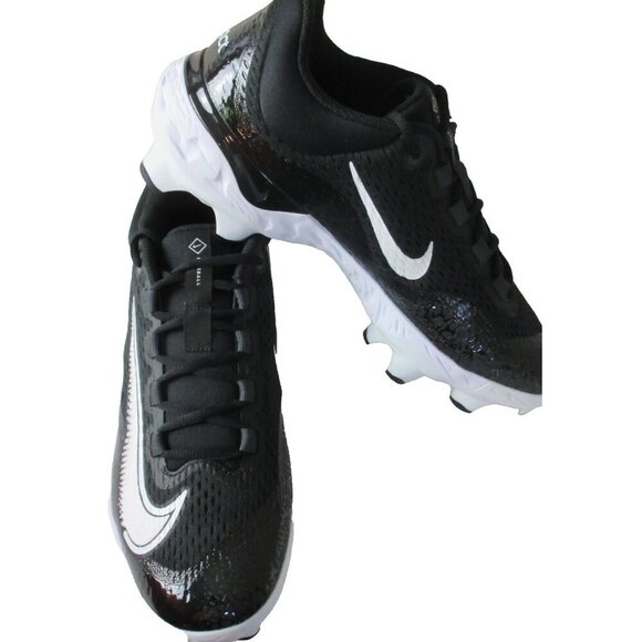 Nike Men\'s Alpha Huarache Elite 4 Low MCS Baseball Cleats Black White Size 11 main image 4